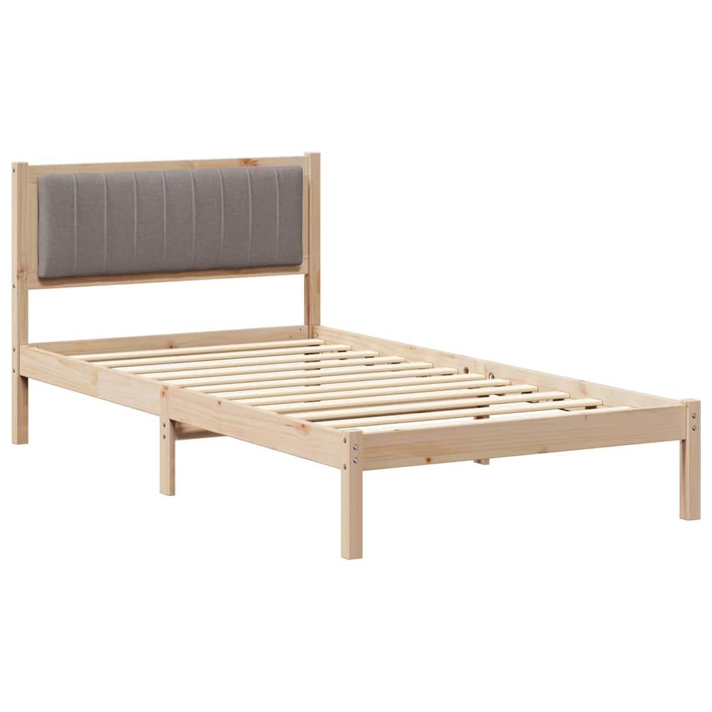 Sengestel med Polstret Hovedgavl Gråbrun 100 x 200 cm