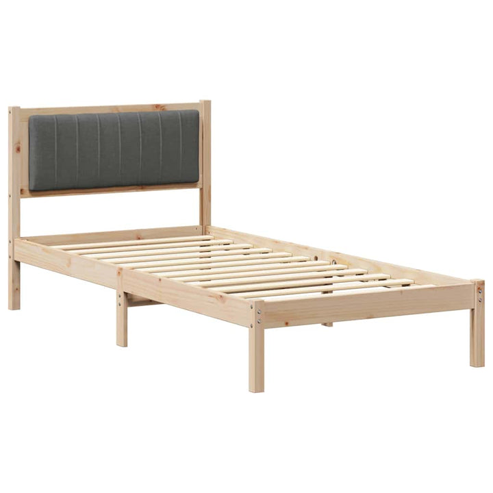Sengestel med Polstret Hovedgavl Mørkegrå 90 x 200 cm