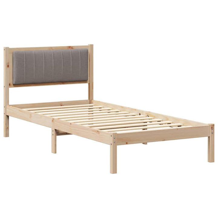 Sengestel med Polstret Hovedgavl Gråbrun 90 x 200 cm