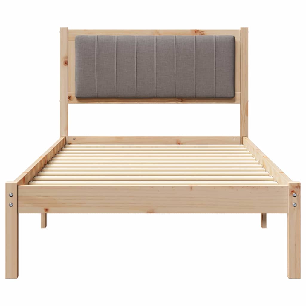 Sengestel med Polstret Hovedgavl Gråbrun 90 x 200 cm