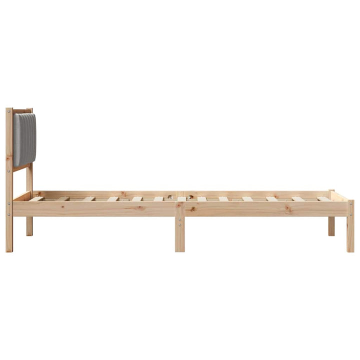 Sengestel med Polstret Hovedgavl Lysegrå 80 x 200 cm