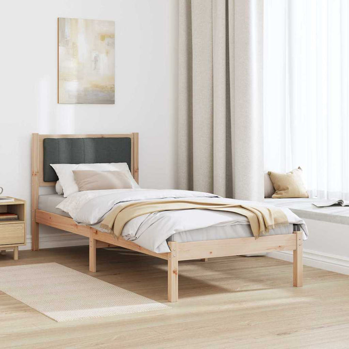Sengestel med Polstret Hovedgavl Mørkegrå 80 x 200 cm