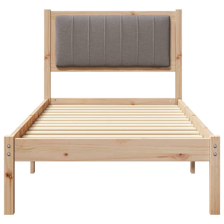 Sengestel med Polstret Hovedgavl Gråbrun 80 x 200 cm