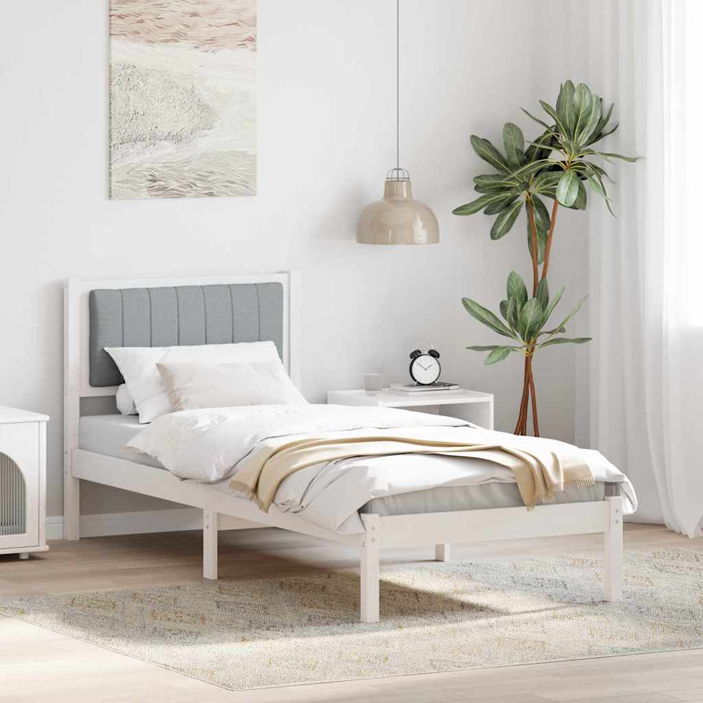 Sengestel med Polstret Hovedgavl Lysegrå 80 x 200 cm