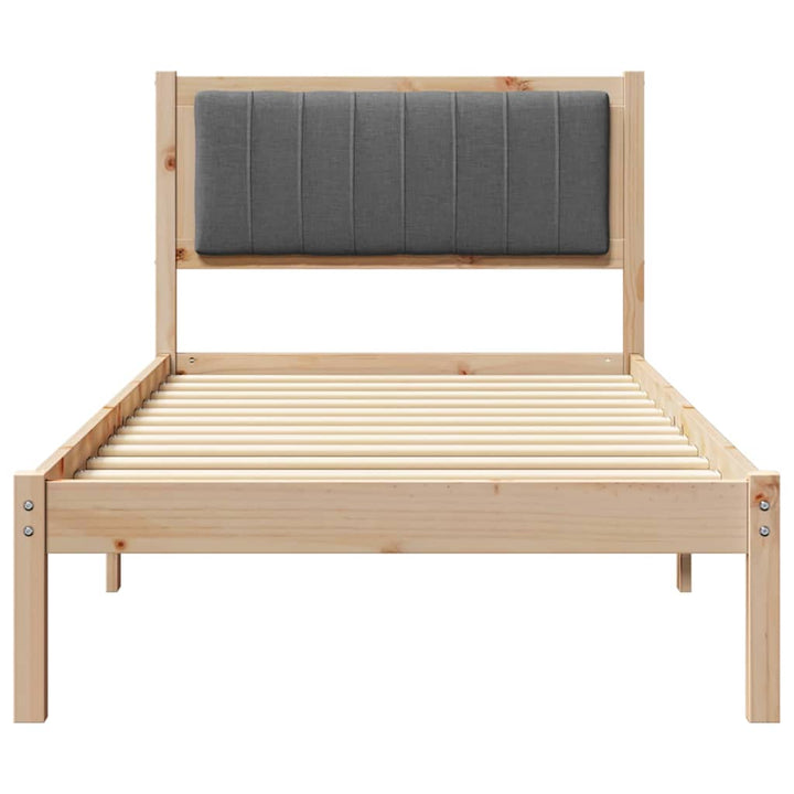 Sengestel med Polstret Hovedgavl Mørkegrå 90 x 190 cm