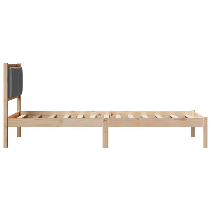 Sengestel med Polstret Hovedgavl Mørkegrå 90 x 190 cm