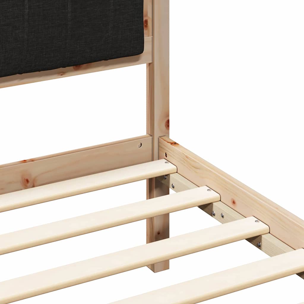Sengestel med Polstret Hovedgavl Sort 90 x 190 cm