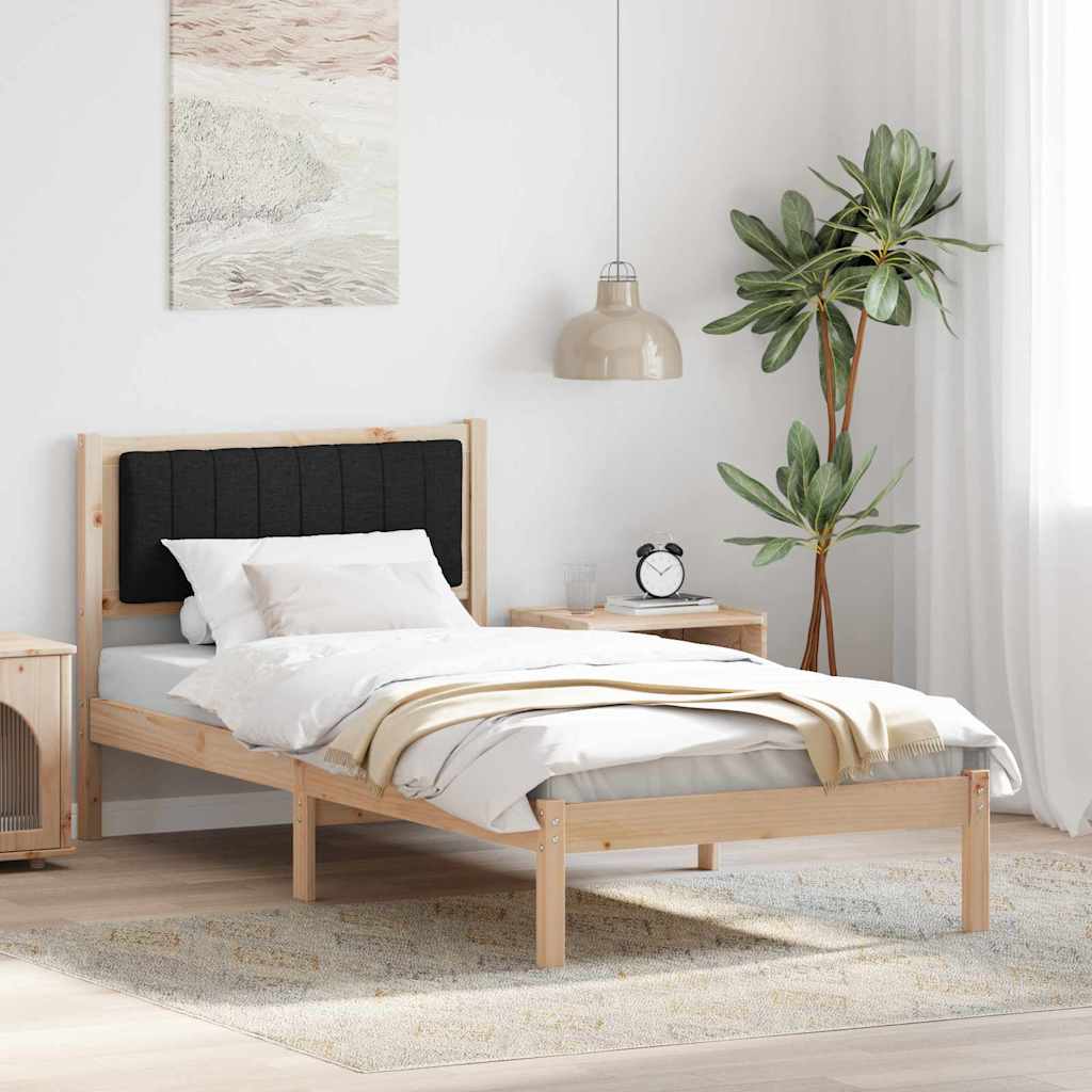 Sengestel med Polstret Hovedgavl Sort 90 x 190 cm