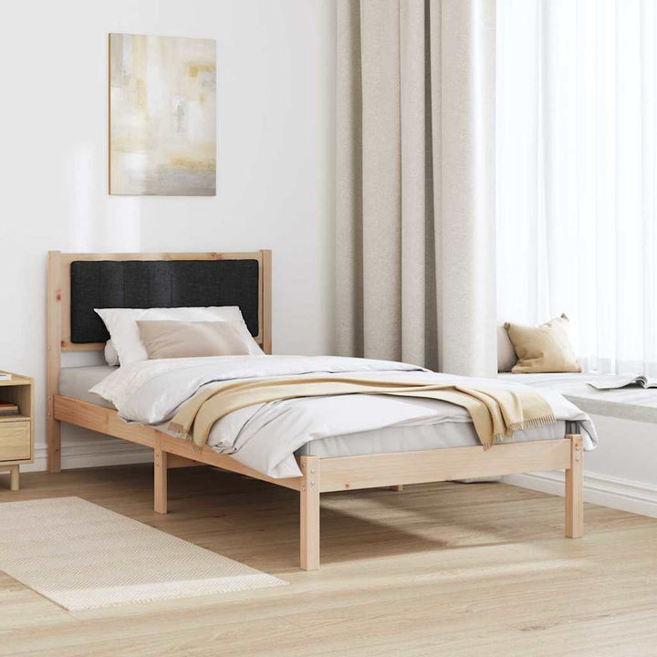 Sengestel med Polstret Hovedgavl Sort 90 x 190 cm