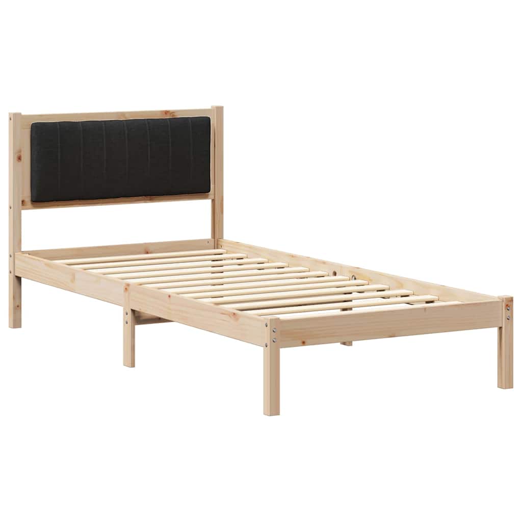 Sengestel med Polstret Hovedgavl Sort 90 x 190 cm