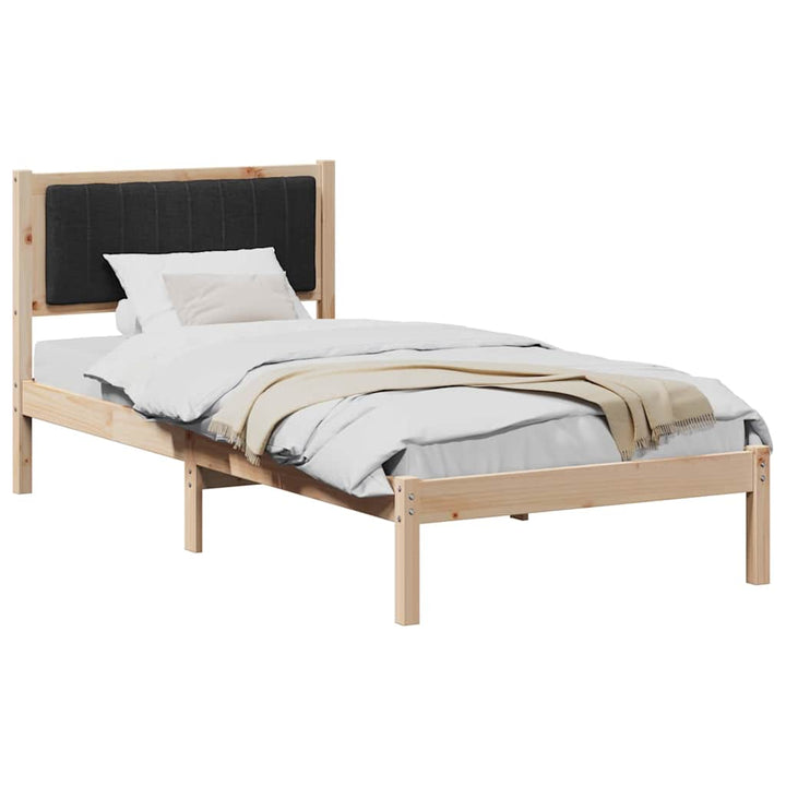 Sengestel med Polstret Hovedgavl Sort 90 x 190 cm