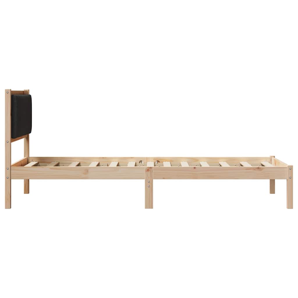 Sengestel med Polstret Hovedgavl Sort 90 x 190 cm