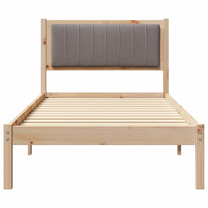 Sengestel med Polstret Hovedgavl Gråbrun 90 x 190 cm