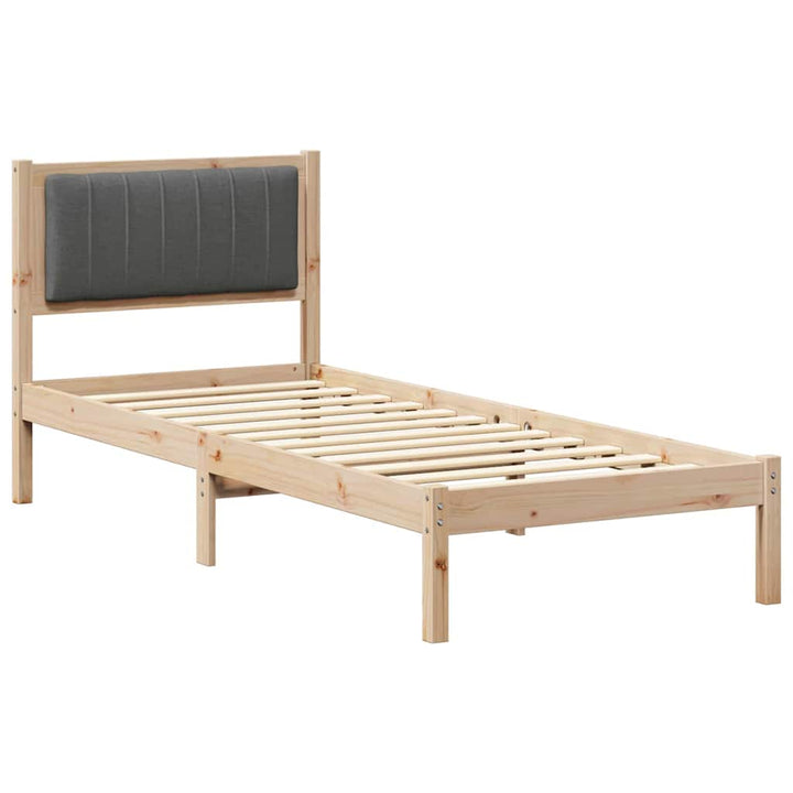 Sengestel med Polstret Hovedgavl Mørkegrå 75 x 190 cm