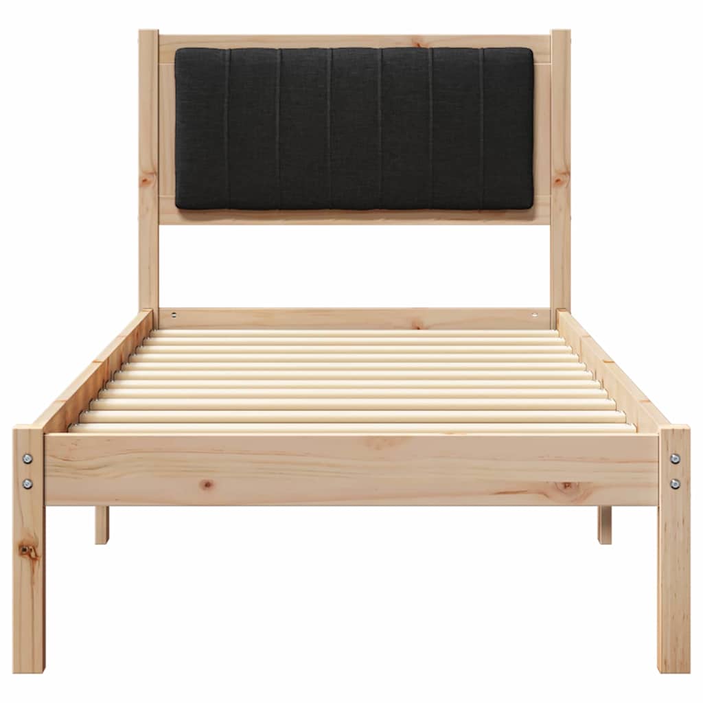 Sengestel med Polstret Hovedgavl Sort 75 x 190 cm