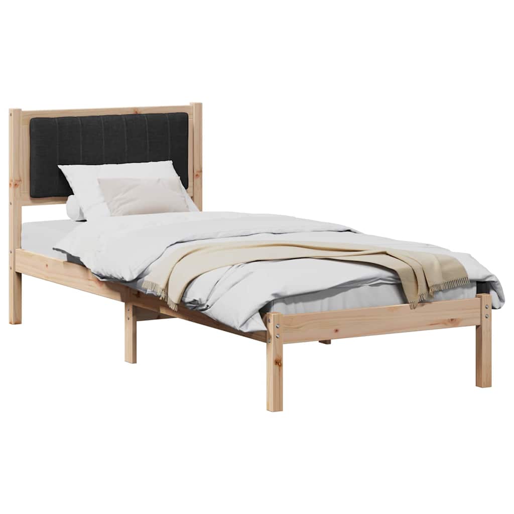 Sengestel med Polstret Hovedgavl Sort 75 x 190 cm