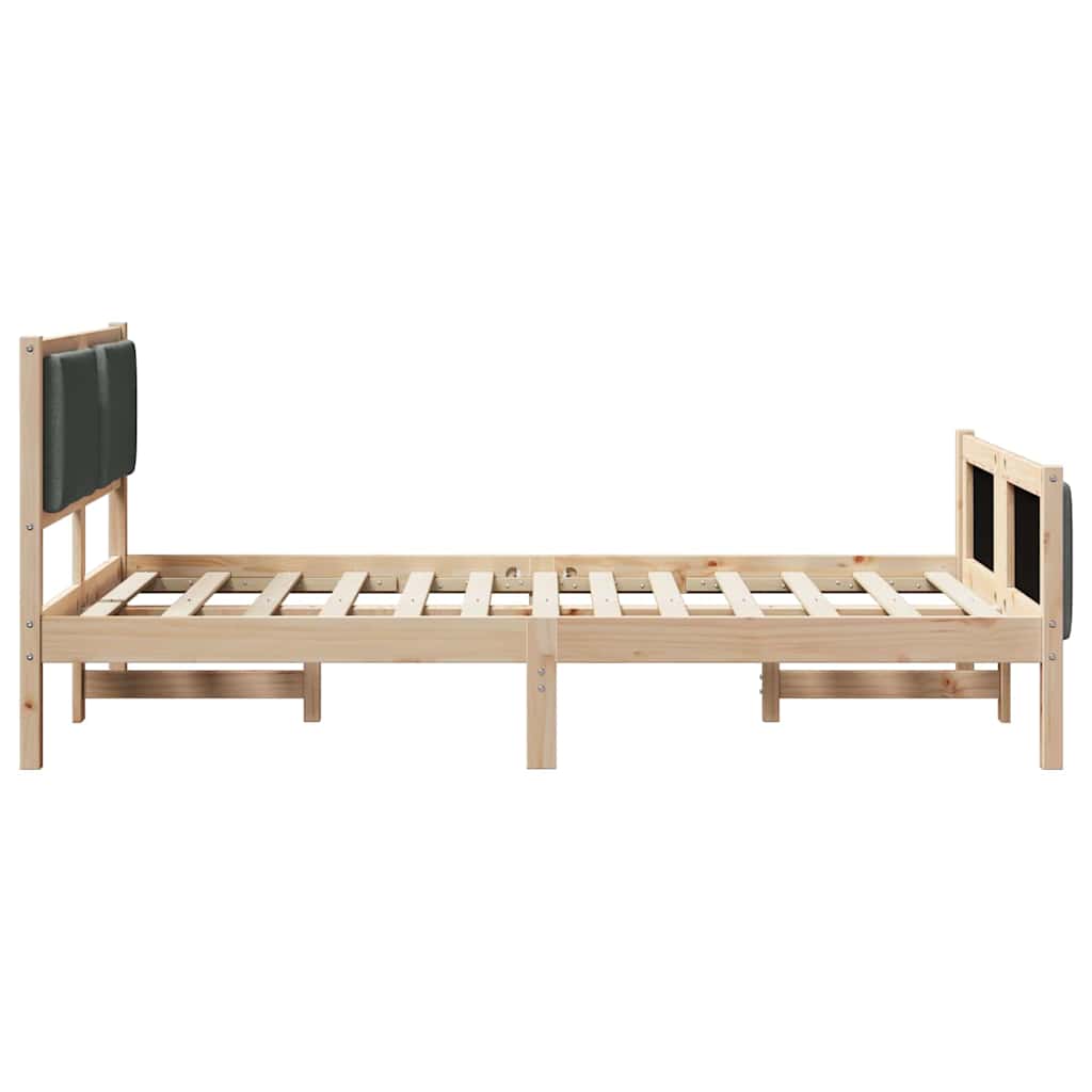 Sengestel med hovedgærde Mørkegrå 120 x 200 cm Stof