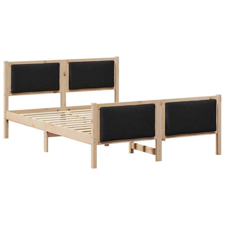 Sengestel med hovedgærde Sort 140 x 190 cm Stof