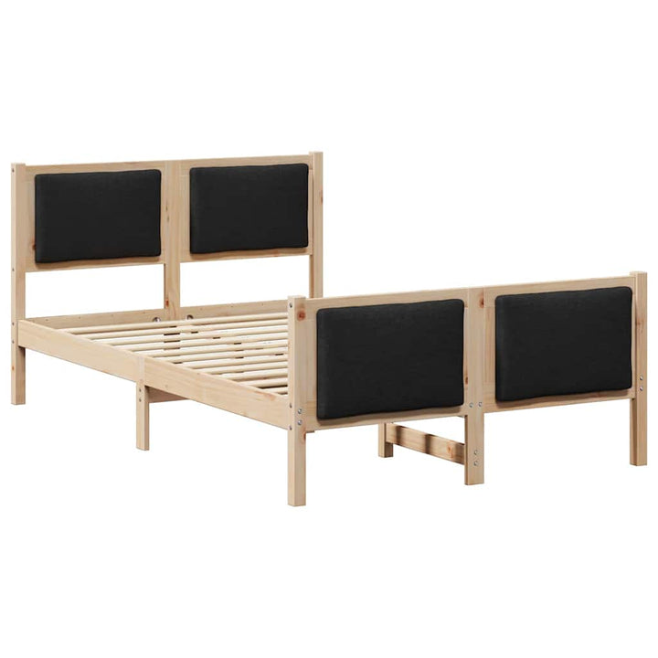 Sengestel med hovedgærde Sort 120 x 190 cm Stof