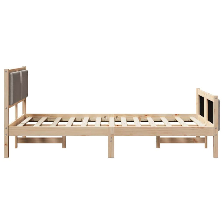 Sengestel med hovedgærde Gråbrun 120 x 190 cm Stof