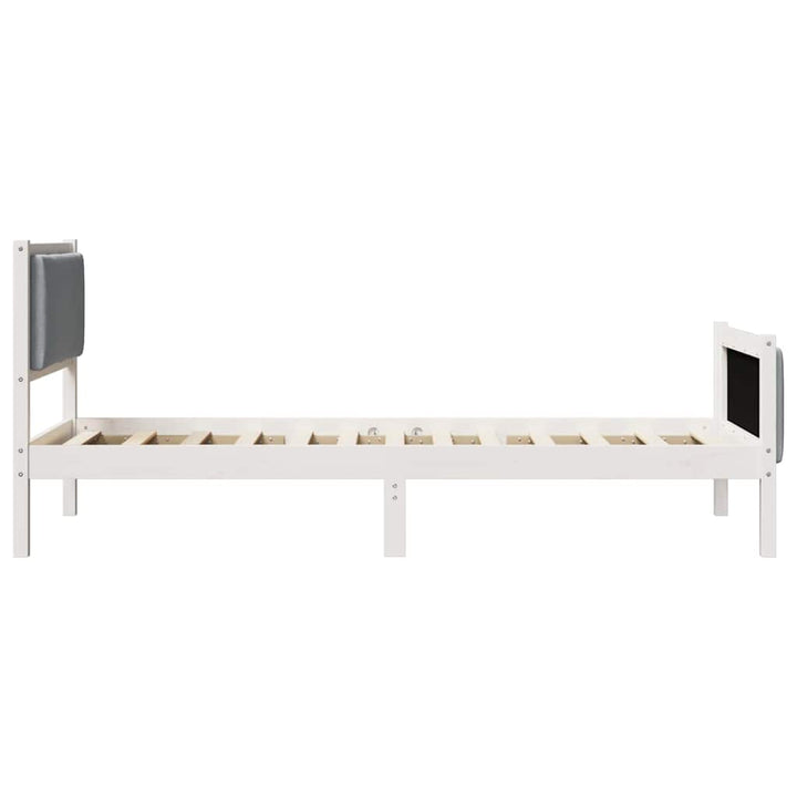Sengestel med hovedgærde Lysegrå 90 x 200 cm Stof