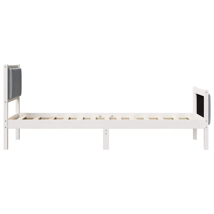 Sengestel med hovedgærde Lysegrå 80 x 200 cm Stof