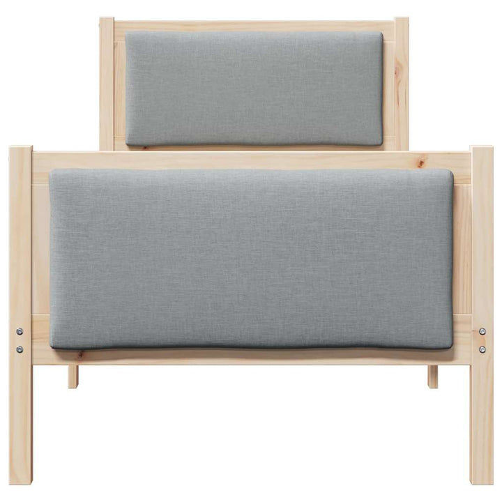 Sengestel med hovedgærde Lysegrå 75 x 190 cm Stof