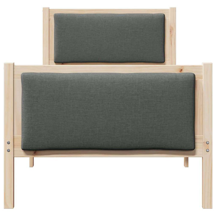 Sengestel med hovedgærde Mørkegrå 75 x 190 cm Stof