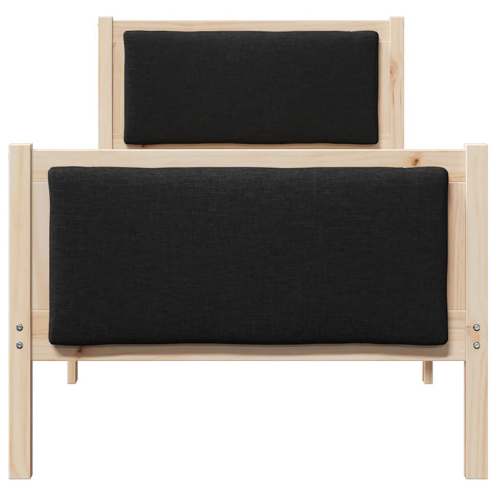 Sengestel med hovedgærde Sort 75 x 190 cm Stof