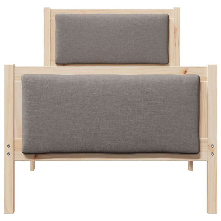 Sengestel med hovedgærde Gråbrun 75 x 190 cm Stof