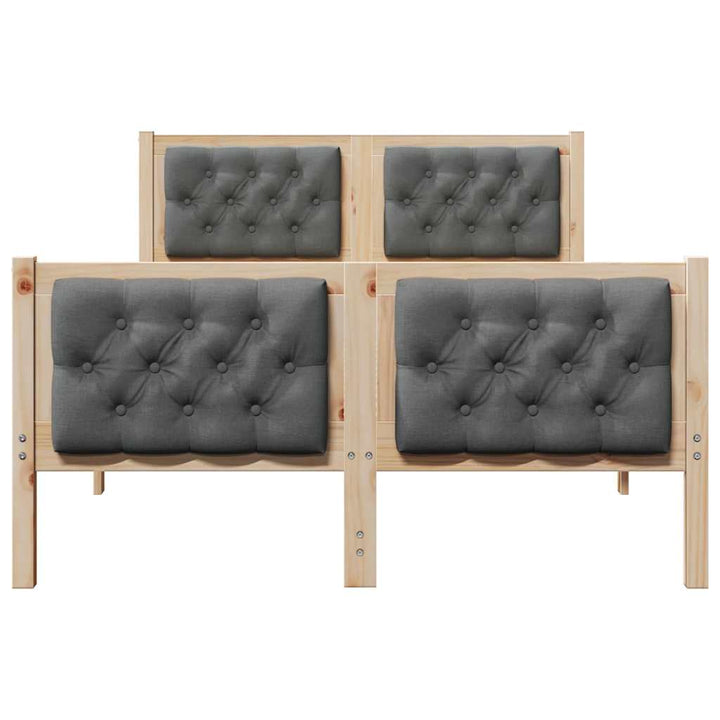 Sengestel med hovedgærde Mørkegrå 120 x 200 cm Massiv fyrretræ