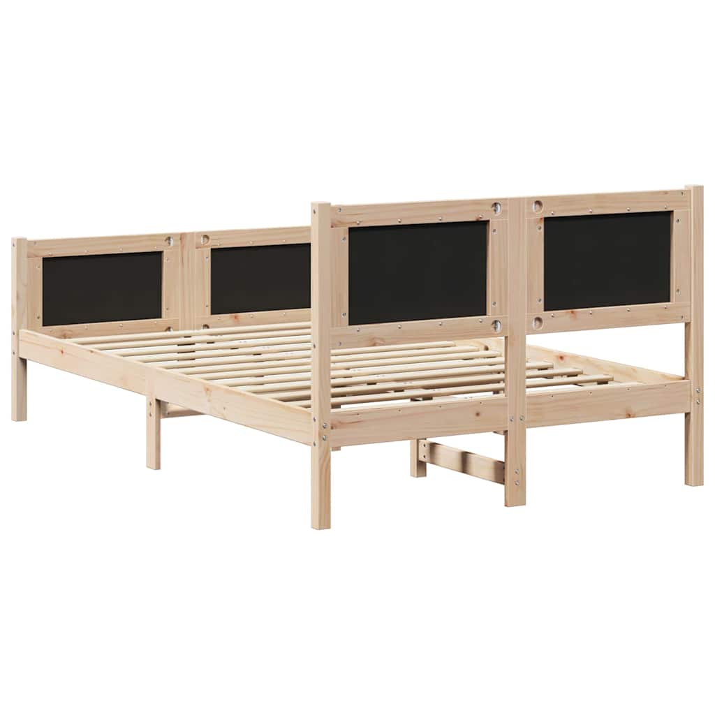 Sengestel med hovedgærde Gråbrun 120 x 200 cm Massiv fyrretræ