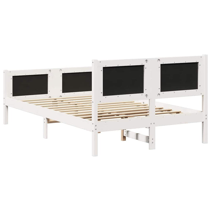Sengestel med hovedgærde Lysegrå 120 x 200 cm Massiv fyrretræ