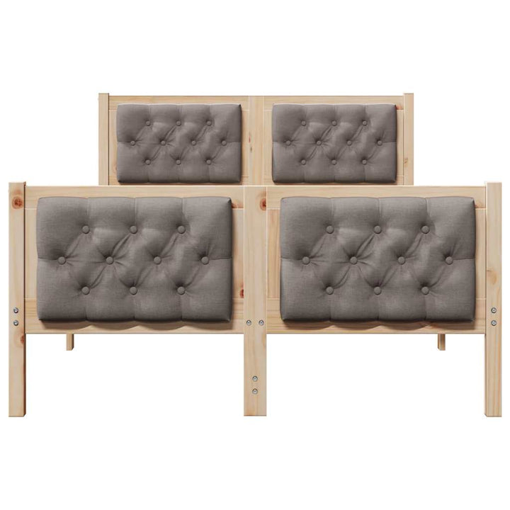 Sengestel med hovedgærde Gråbrun 135 x 190 cm Massiv fyrretræ
