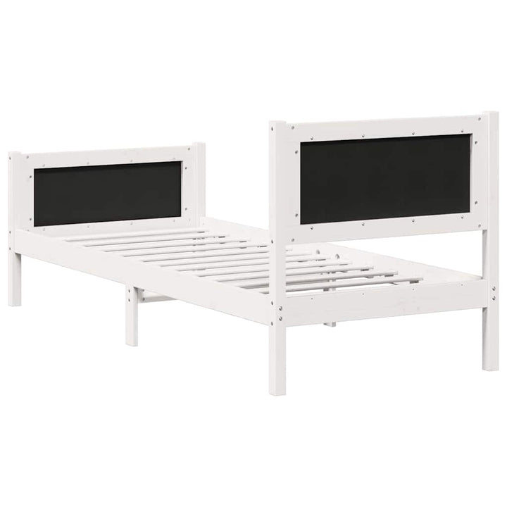 Sengestel med hovedgærde Lysegrå 80 x 200 cm Massiv fyrretræ