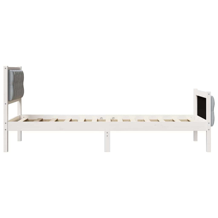 Sengestel med hovedgærde Lysegrå 80 x 200 cm Massiv fyrretræ