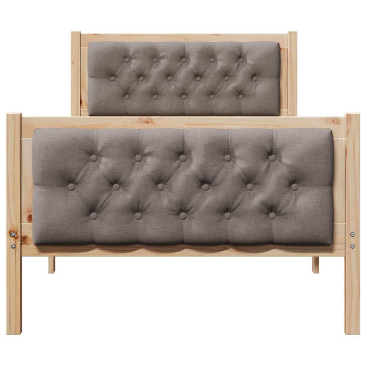 Sengestel med hovedgærde Gråbrun 90 x 190 cm Massiv fyrretræ