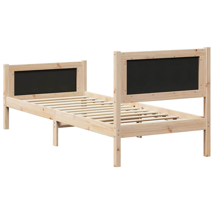 Sengestel med hovedgærde Lysegrå 75 x 190 cm Massiv fyrretræ