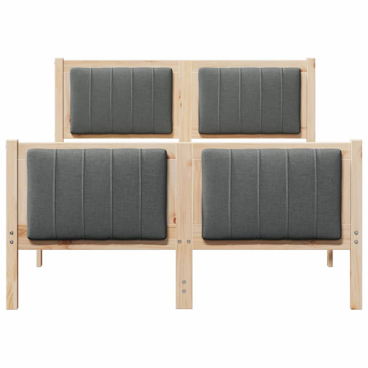 Sengestel brun og mørkegrå 120 x 200 cm Massivt fyrretræ
