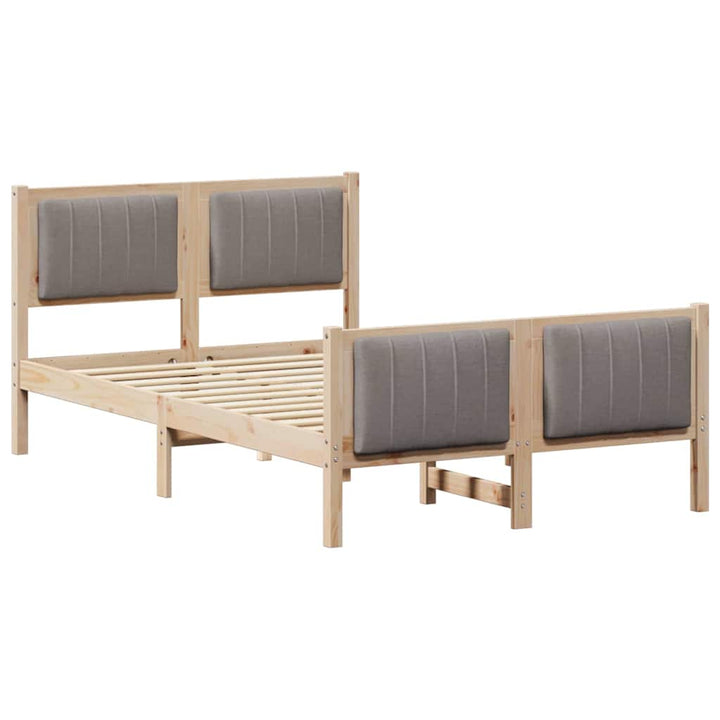 Sengestel Brun og taupe 120 x 200 cm Massivt fyrretræ