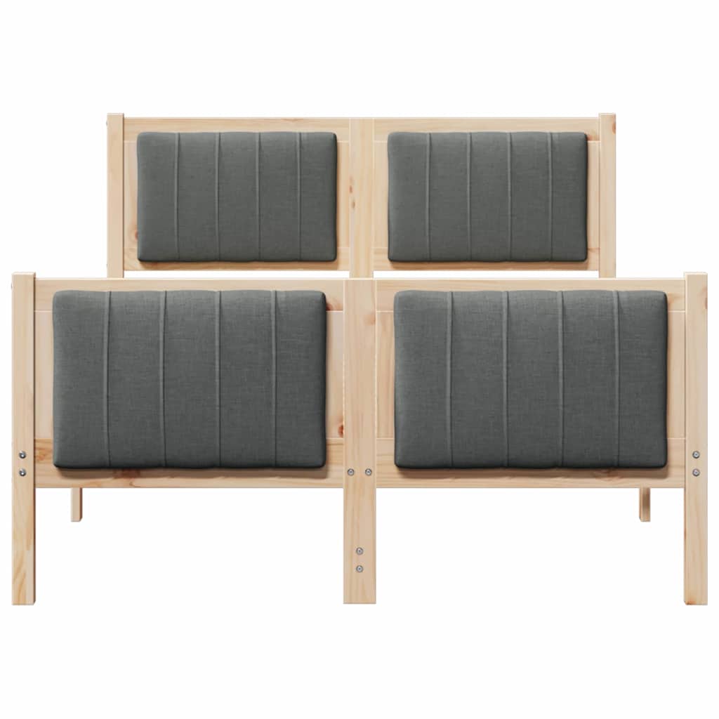 Sengestel brun og mørkegrå 120 x 190 cm Massivt fyrretræ