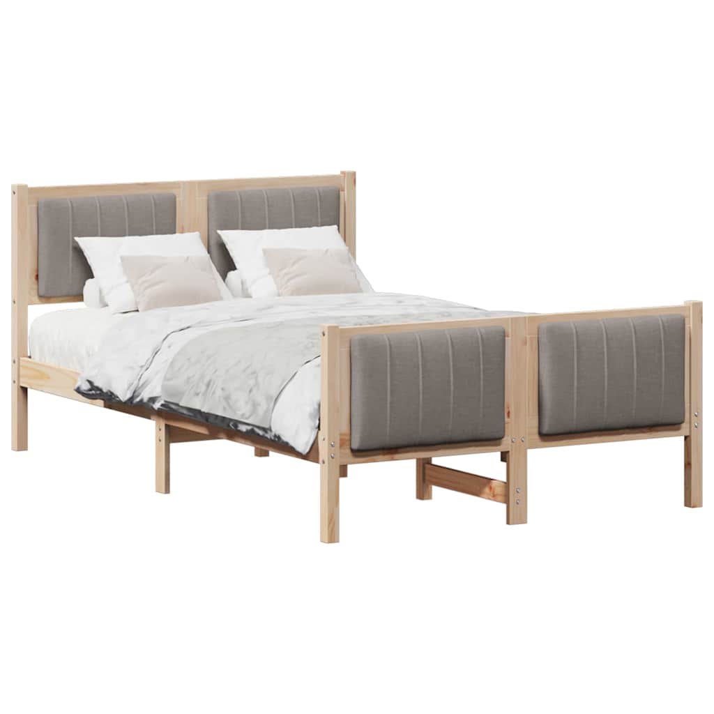 Sengestel Brun og taupe 120 x 190 cm Massivt fyrretræ