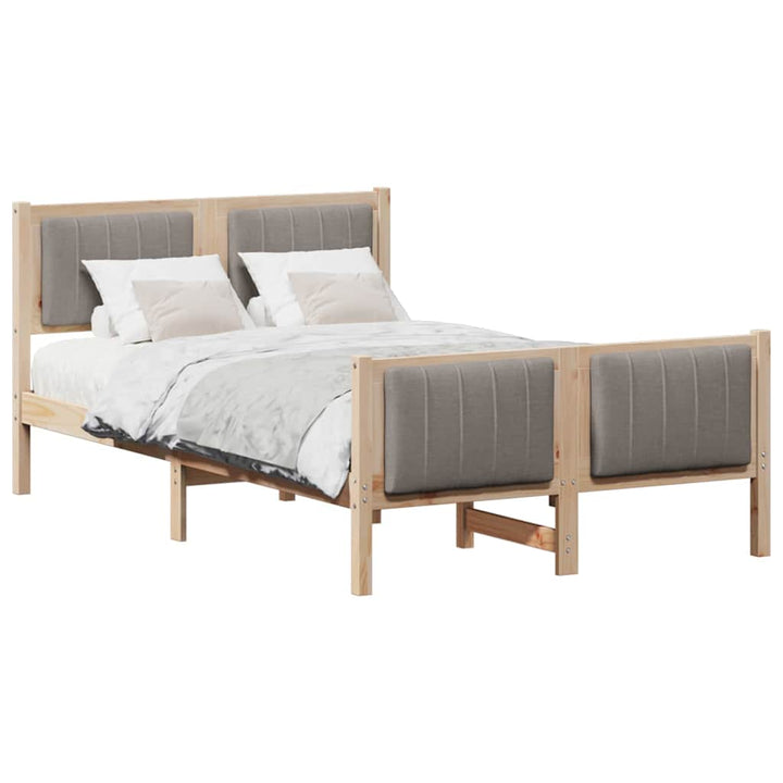 Sengestel Brun og taupe 120 x 190 cm Massivt fyrretræ