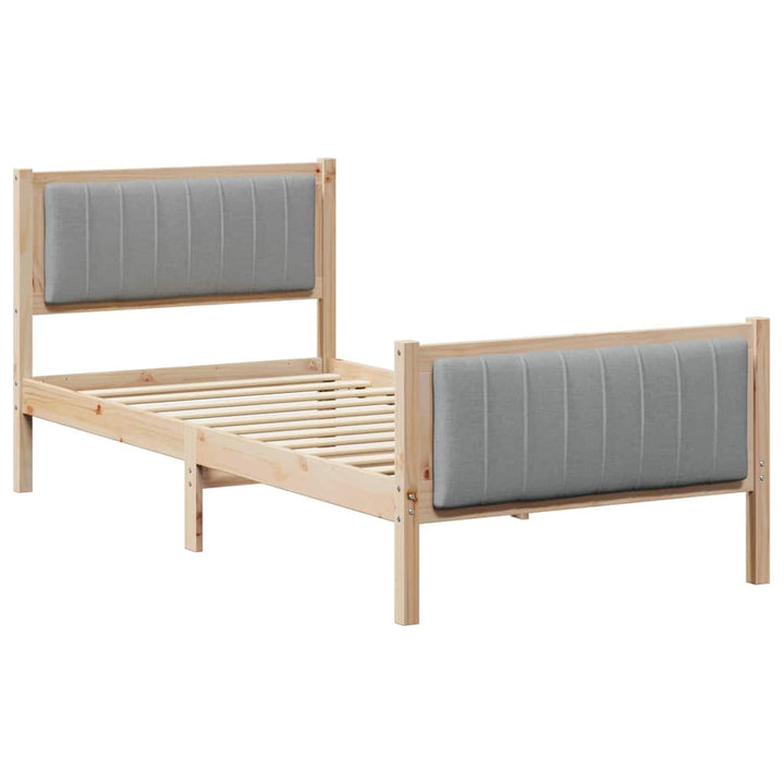 Sengestel Brun og lys grå 90 x 200 cm Massivt fyrretræ
