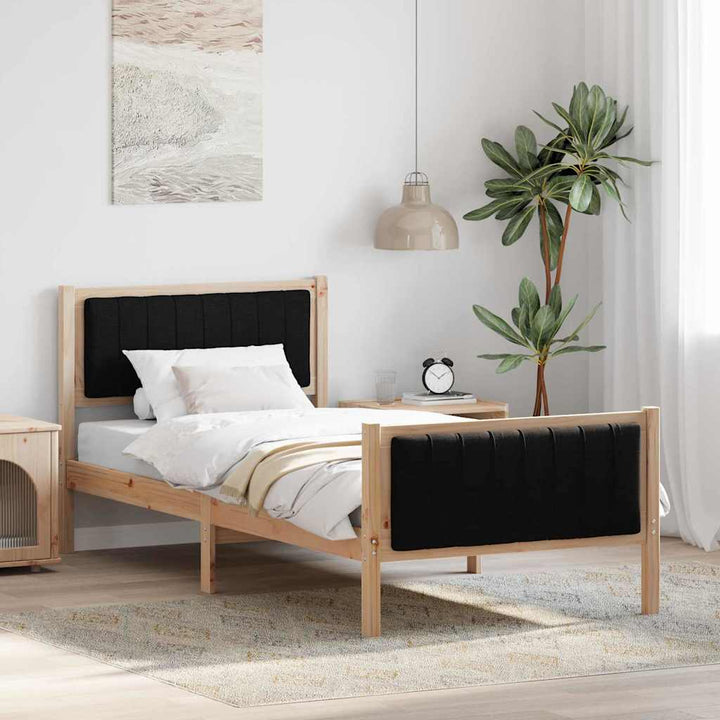Sengestel Brun og sort 90 x 200 cm Massivt fyrretræ