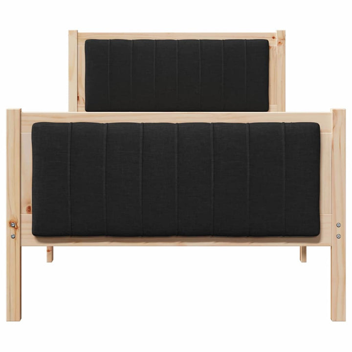 Sengestel Brun og sort 90 x 200 cm Massivt fyrretræ
