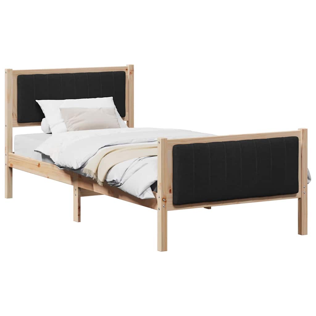 Sengestel Brun og sort 90 x 200 cm Massivt fyrretræ