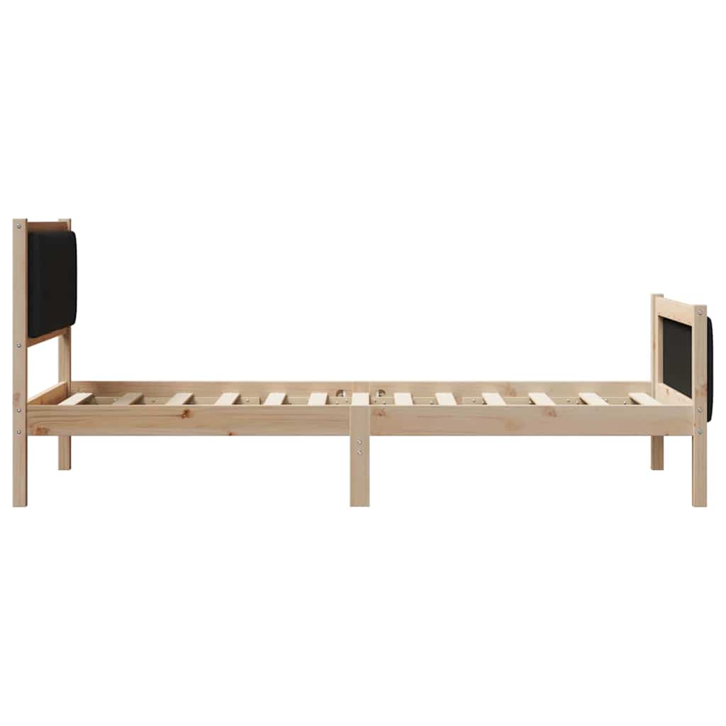 Sengestel Brun og sort 90 x 200 cm Massivt fyrretræ