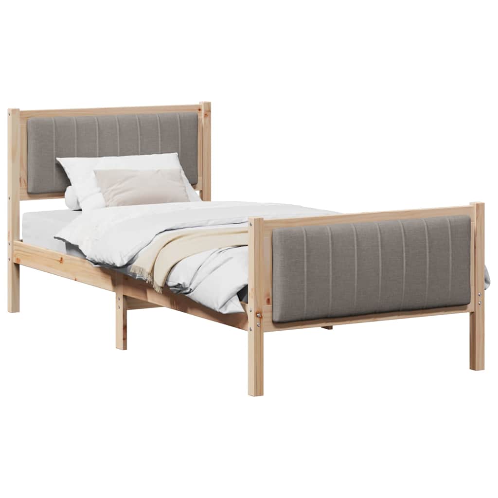 Sengestel Brun og taupe 90 x 200 cm Massivt fyrretræ