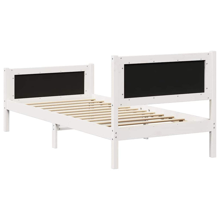 Sengestel Hvid og lys grå 90 x 200 cm Massivt fyrretræ